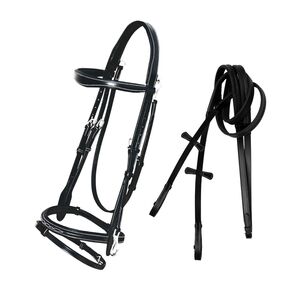 ExionPro Quick Release Snaffle Jumping Bridle with Rubber Reins